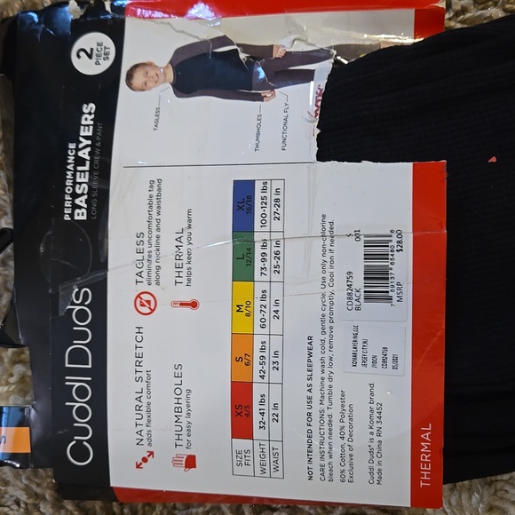 NWT Cuddl Duds Performance Baselayers Thermal Longsleeve Crew & Pant Black - Picture 5 of 5